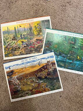 3 sheets of nature of America series stamps